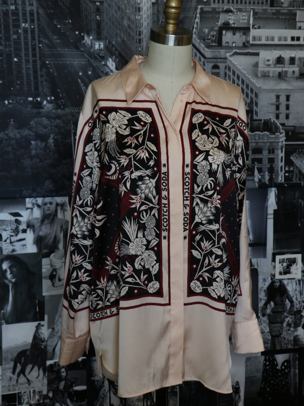 Scotch and Soda Silk Style Dress shirt Floral Design